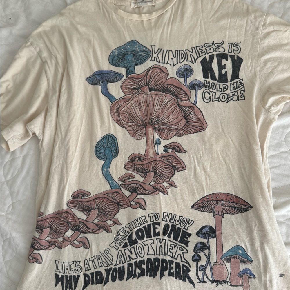 Graphic T-Shirt with Mushroom Design